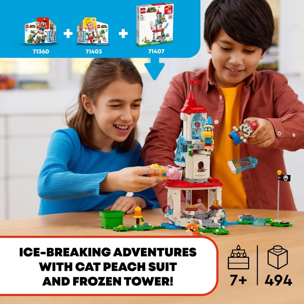 Lego Super Mario Cat Peach Suit and Frozen Tower Expansion Set (71407)