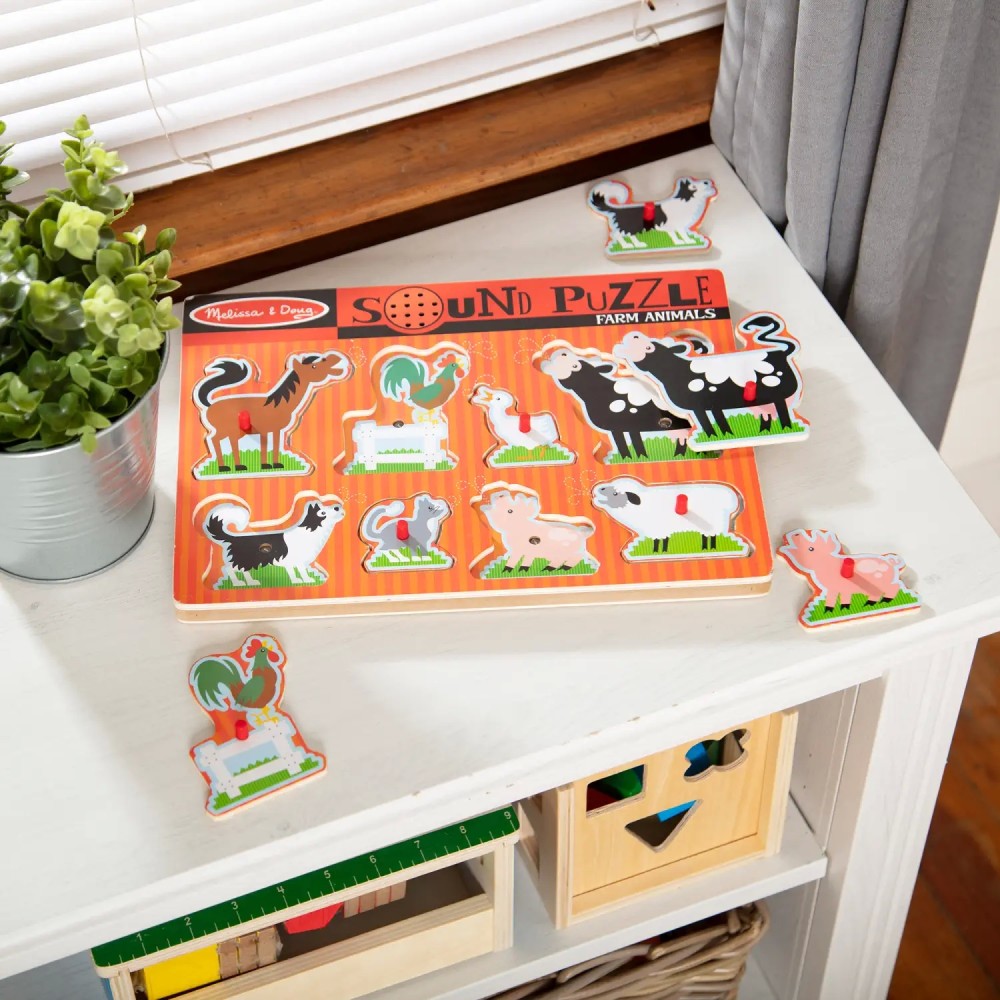 Melissa & Doug Farm Animals Sound Puzzle - 8 Pieces