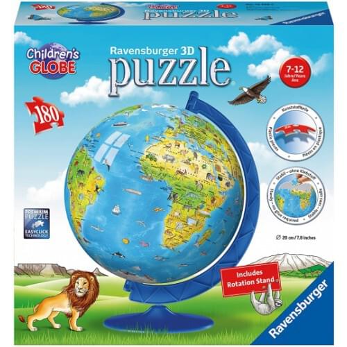 Children's World Map 3D Puzzle, 180pc Maps 3D Puzzle