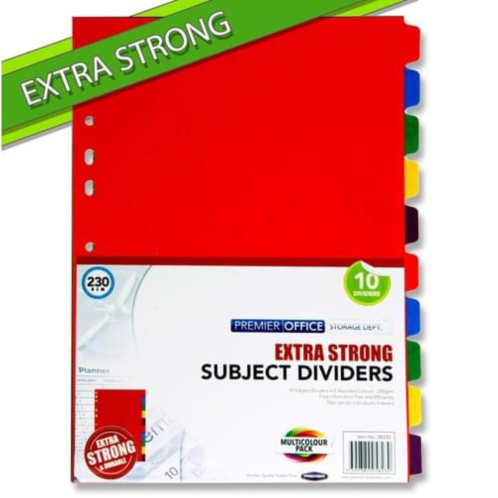 Premier Office 230gsm Extra Strong Subject Dividers - 10 Parts