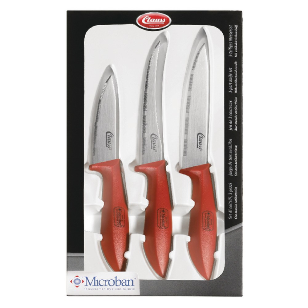 Clauss 3 Piece Paring, Vegetable and Utility Kitchen Knife Set CL-80000