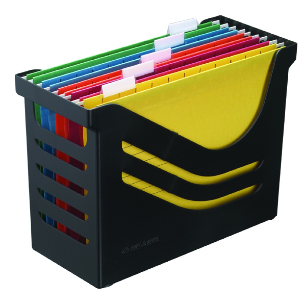 Jalema Recycled Office Box with 5 Suspension Files A4 Black A658026998