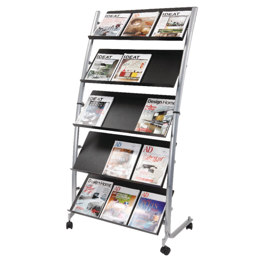 Alba 5 Shelf Single Sided Mobile Literature Display Stand 3 x A4 DD5GM