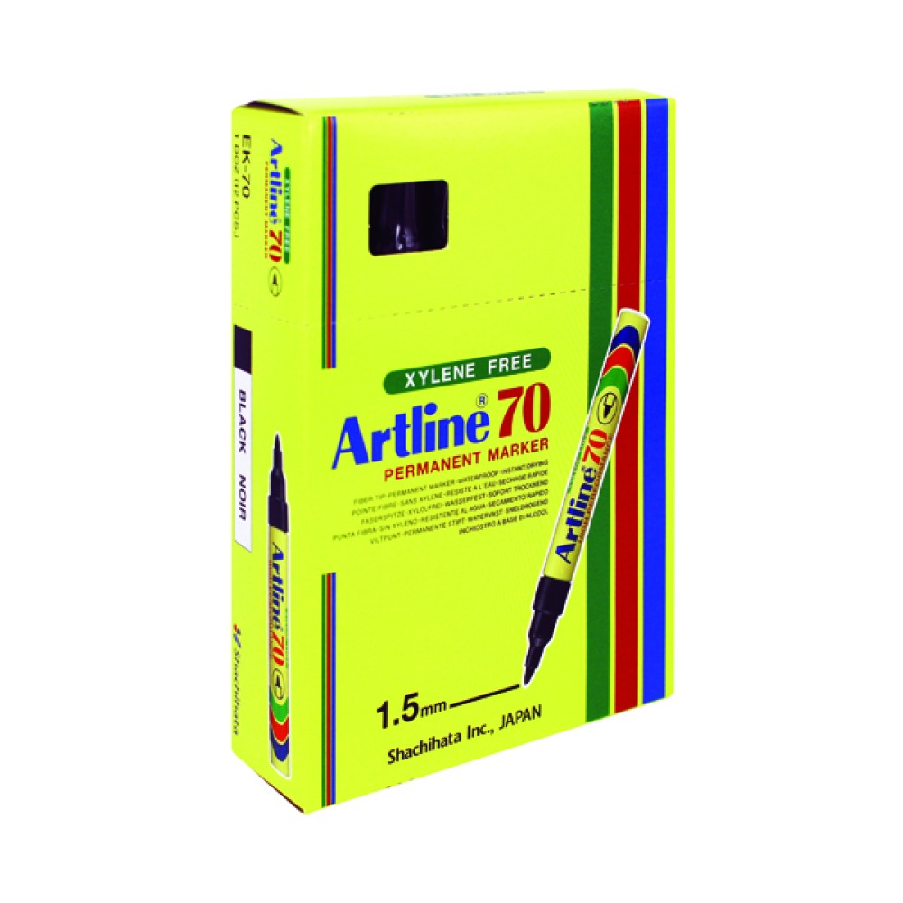Artline 70 Bullet Tip Permanent Marker Black (12 Pack) A701