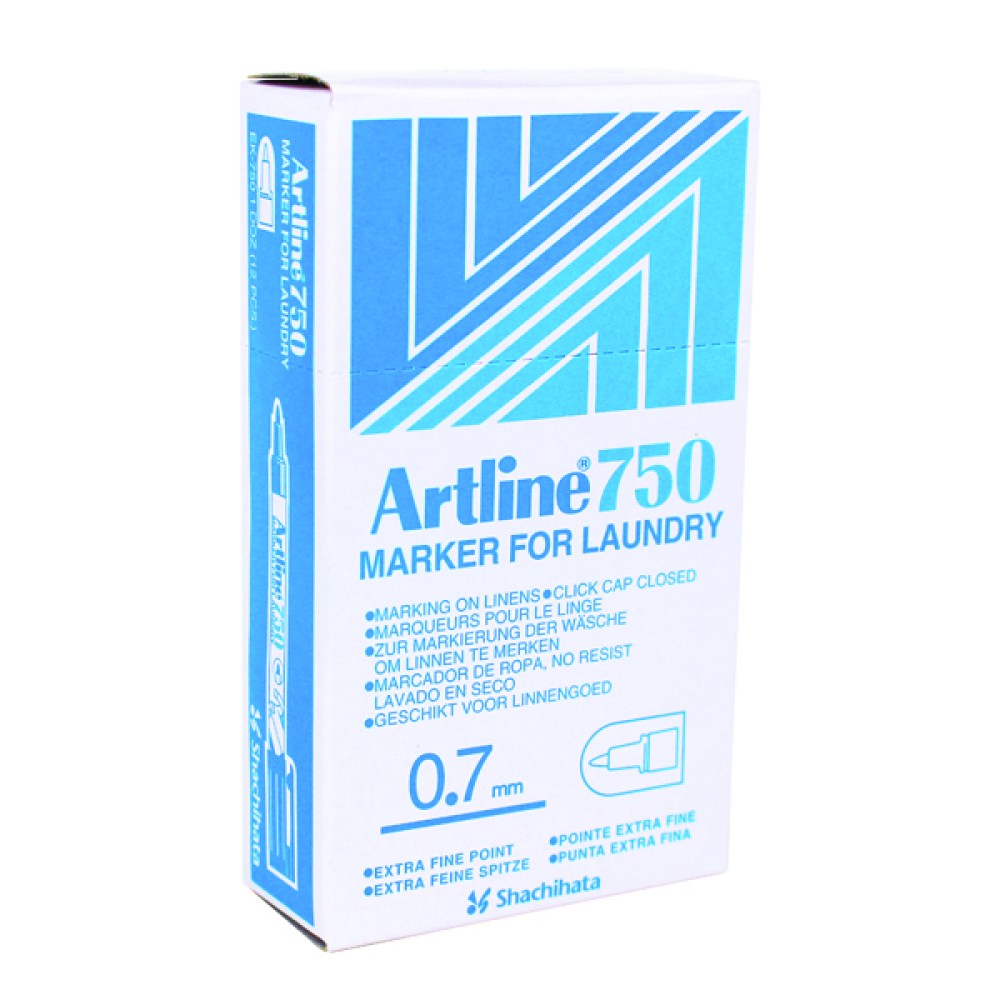 Artline 750 Bullet Tip Black Laundry Marker (12 Pack) A750
