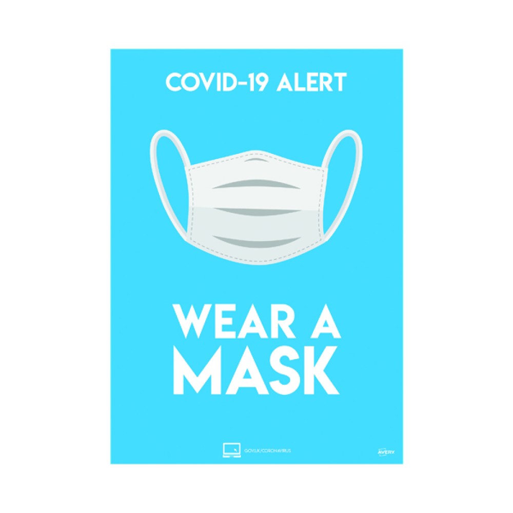 Avery Wear A Mask Poster A4 (2 Pack) COVWMA4