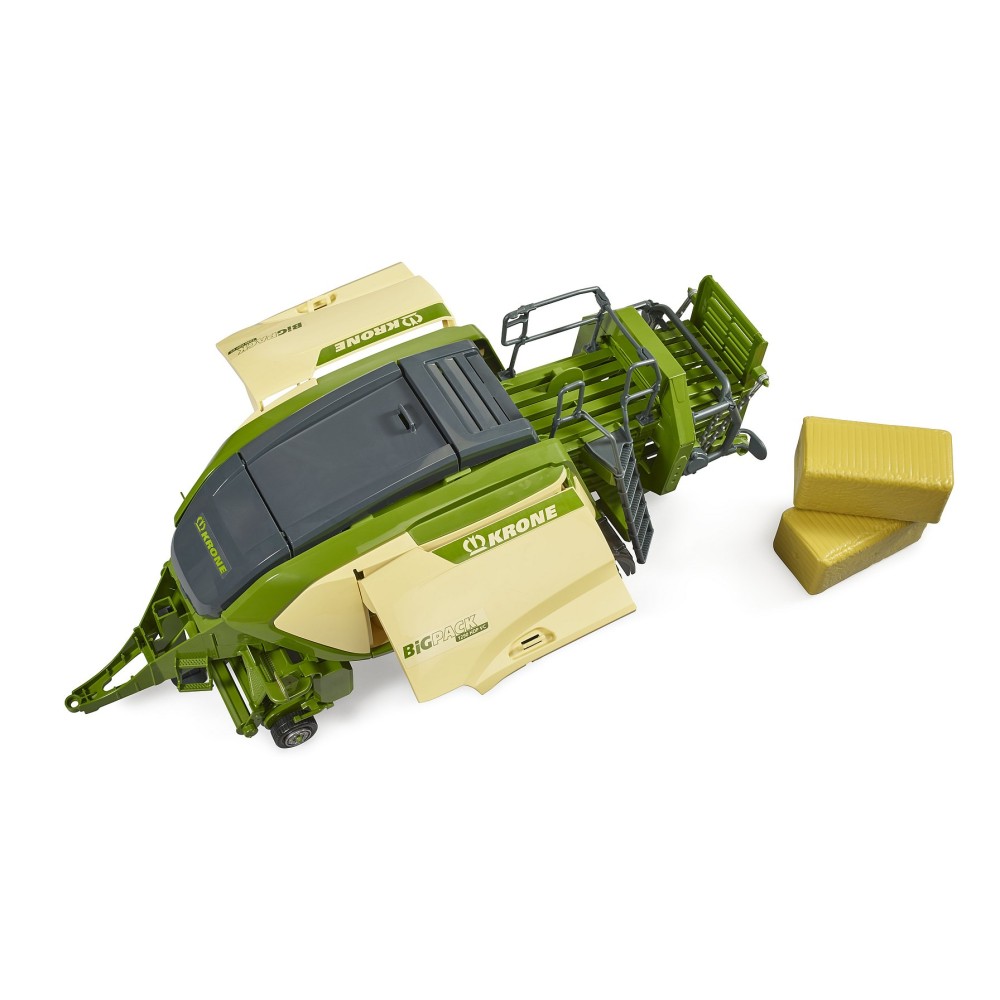 Bruder Krone BiG Pack 1290HDP VC with 2 block hay bales