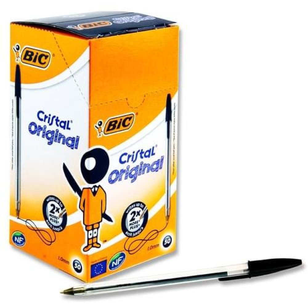 Bic Cristal Original Ballpoint Pens - Black - Box 50
