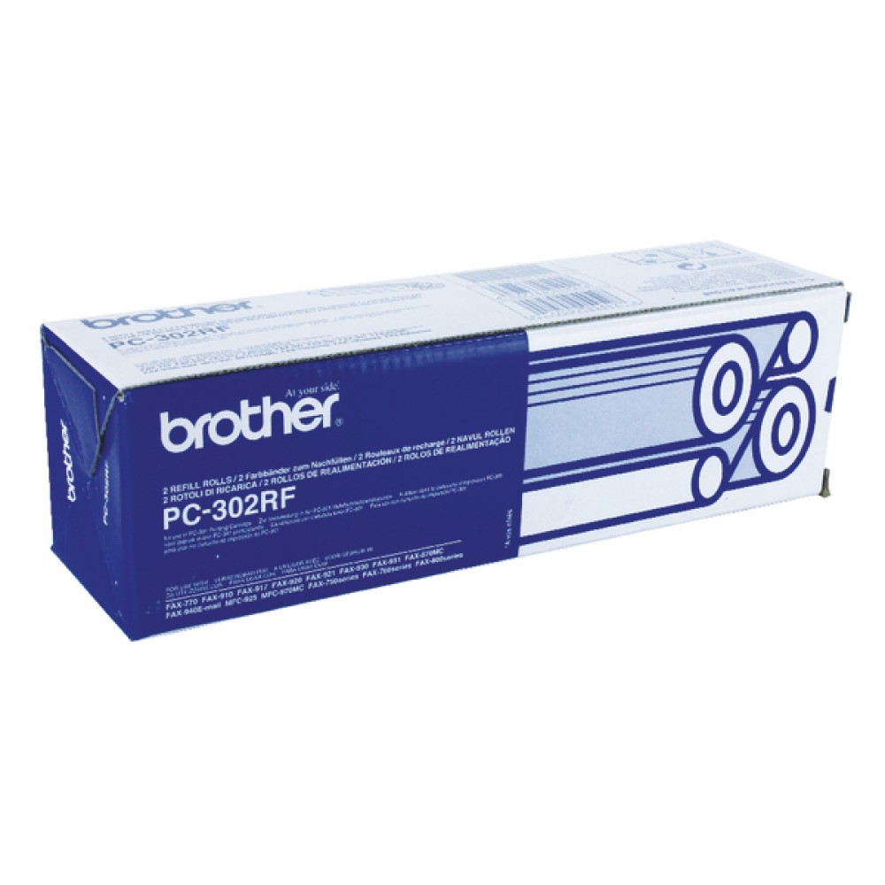 Brother Black Thermal Transfer Film Ribbon (2 Pack) PC302RF
