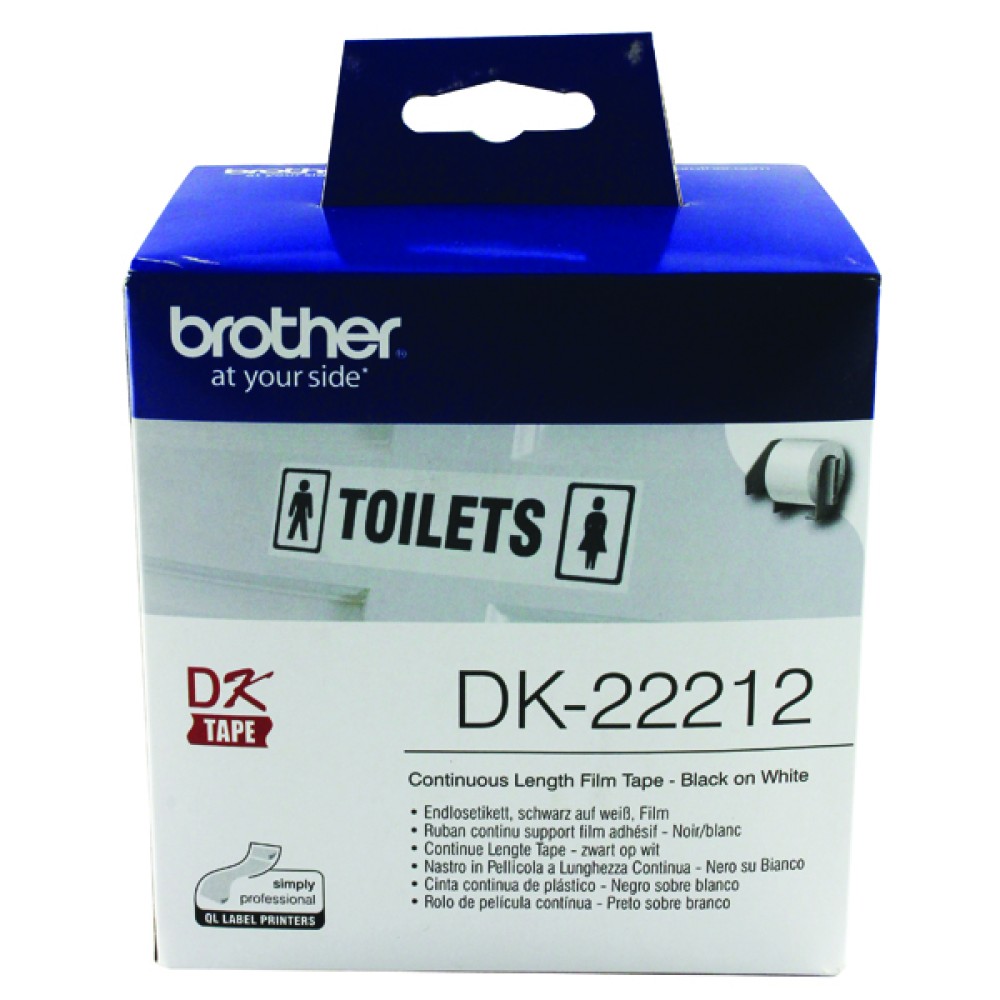 Brother Black on White Continuous Length Film Tape 62mm DK22212