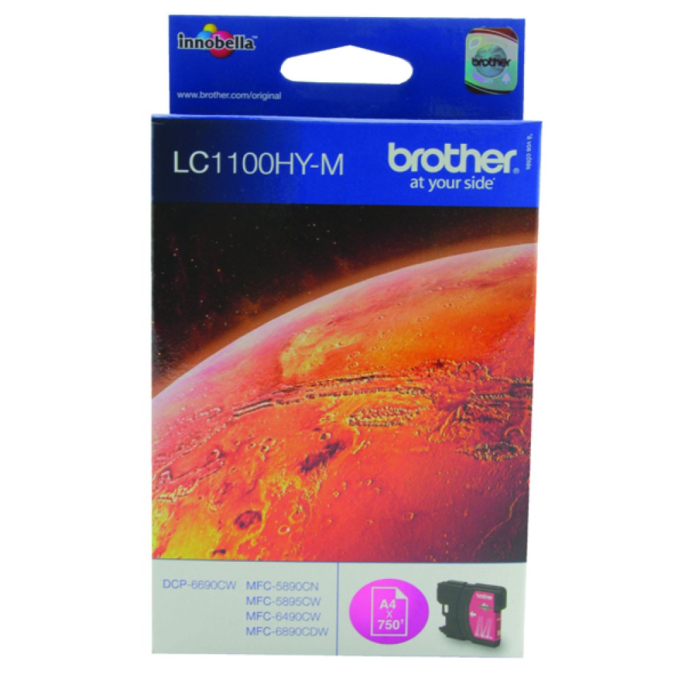 Brother LC-1100 Magenta High Yield Inkjet Cartridge LC1100HYM
