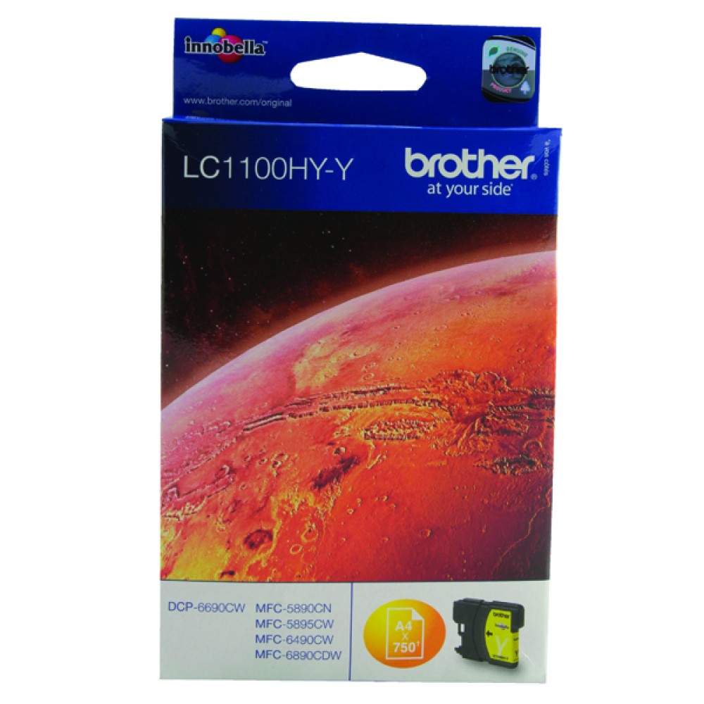 Brother LC1100 Yellow High Yield Inkjet Cartridge LC1100HYY