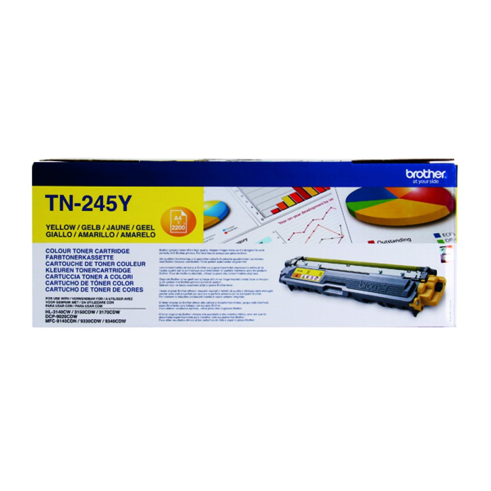 Brother TN-245Y Yellow High Yield Laser Toner Cartridge TN245Y