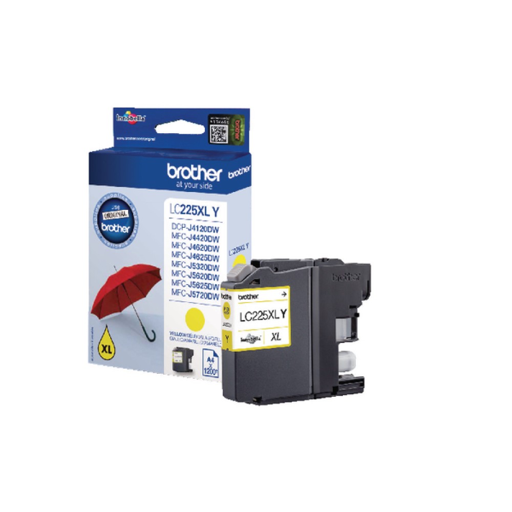 Brother Yellow LC225XLY High Yield Inkjet Cartridge