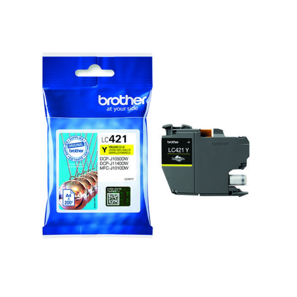Brother Genuine Ink Cartridge Standard Yield Yellow LC421Y