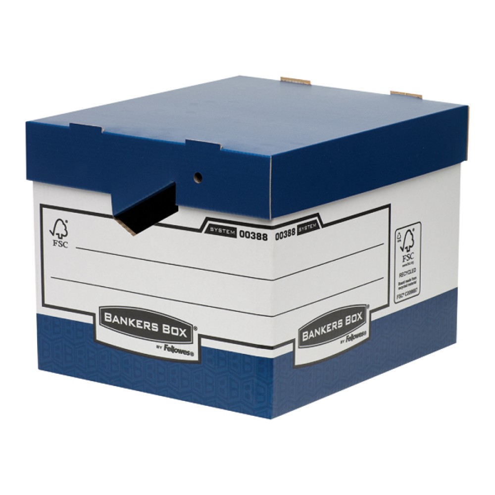 Fellowes Bankers Box Heavy Duty Blue and White Ergo Box (10 Pack) 0038801