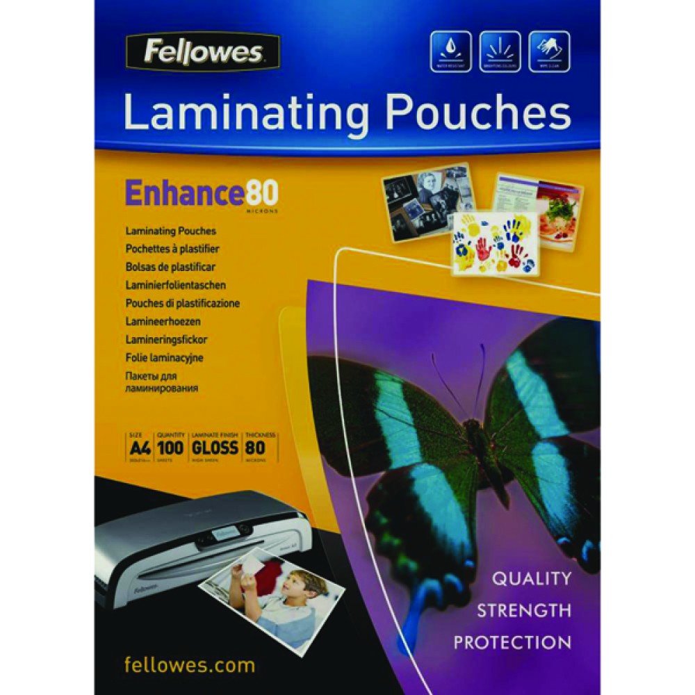 Fellowes A4 Laminating Pouch 160 Micron (100 Pack) 55306101
