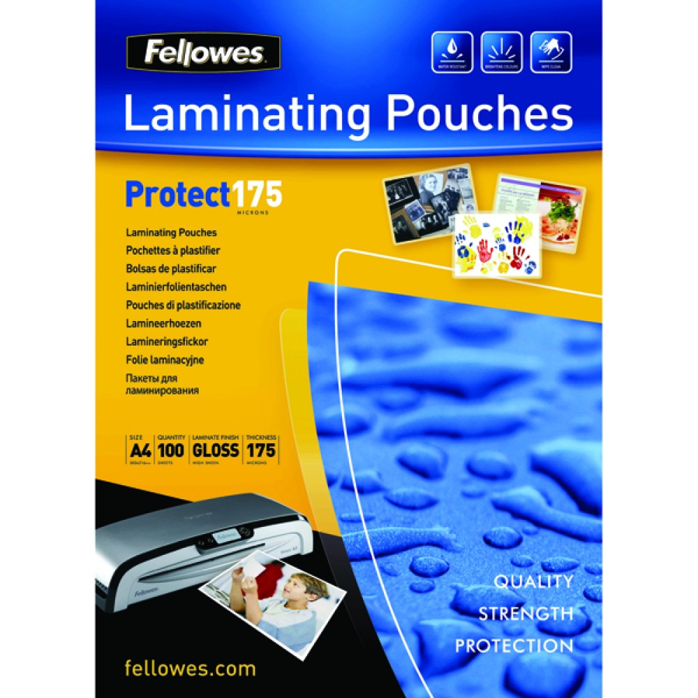 Fellowes A4 Protect Laminating Pouch 350 Micron (100 Pack) 53087