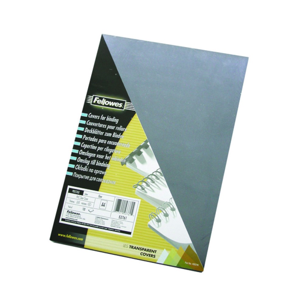 Fellowes Transpsarent Plastic Covers 150 Micron (100 Pack) 5376001