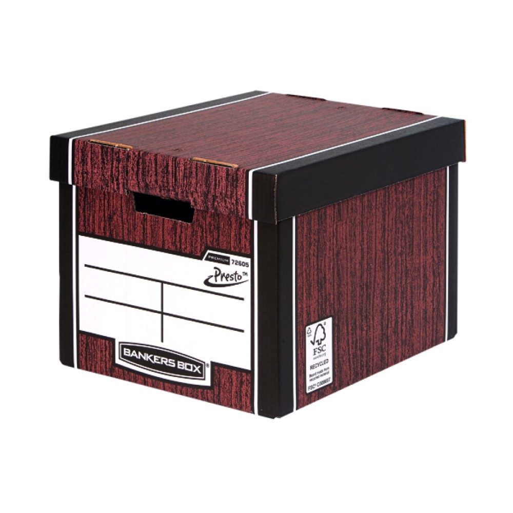 Bankers Box Woodgrain Tall Premium Storage Box (10 Pack) 7260501