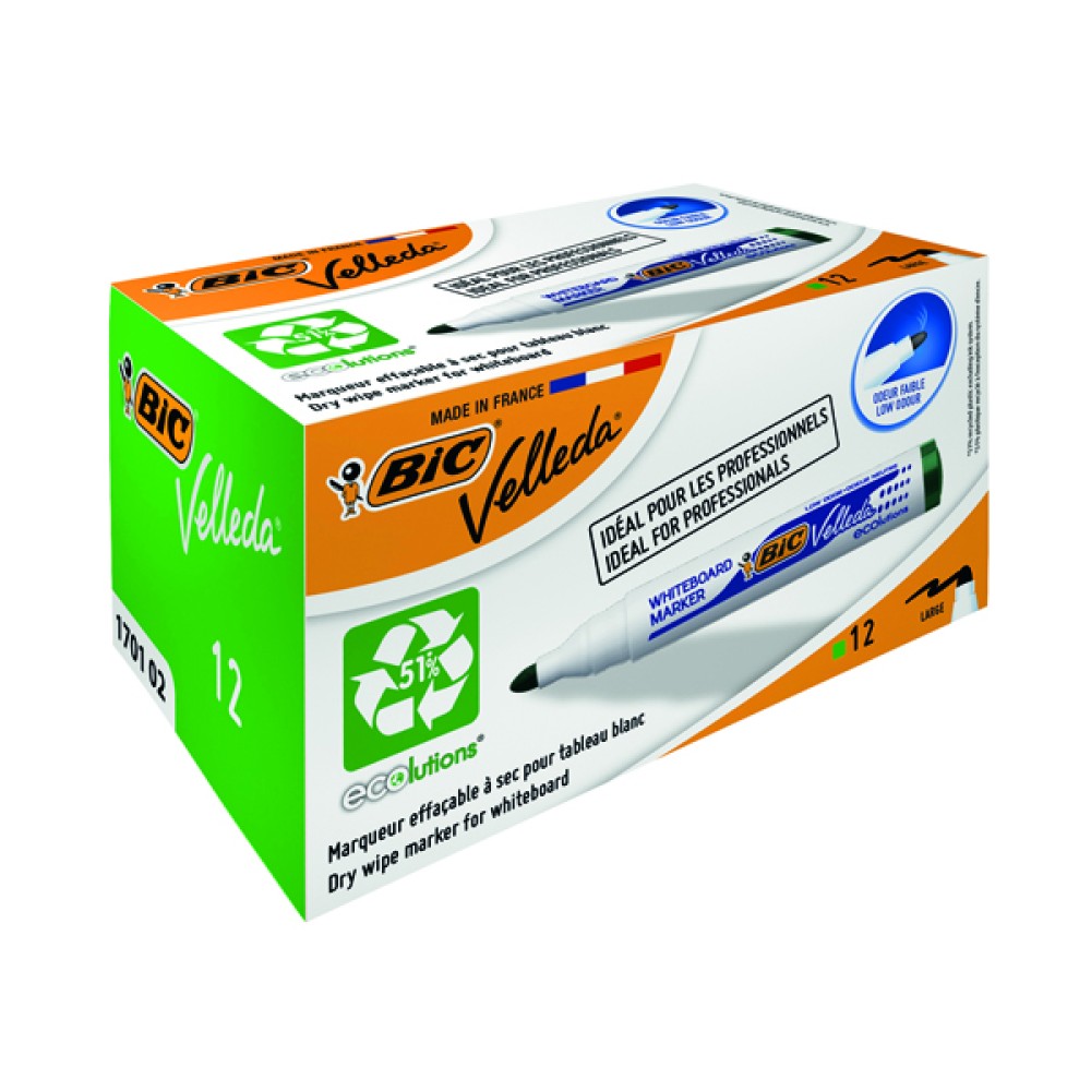 Bic Velleda 1701 Whiteboard Marker Bullet Tip Green (12 Pack) 1199170102