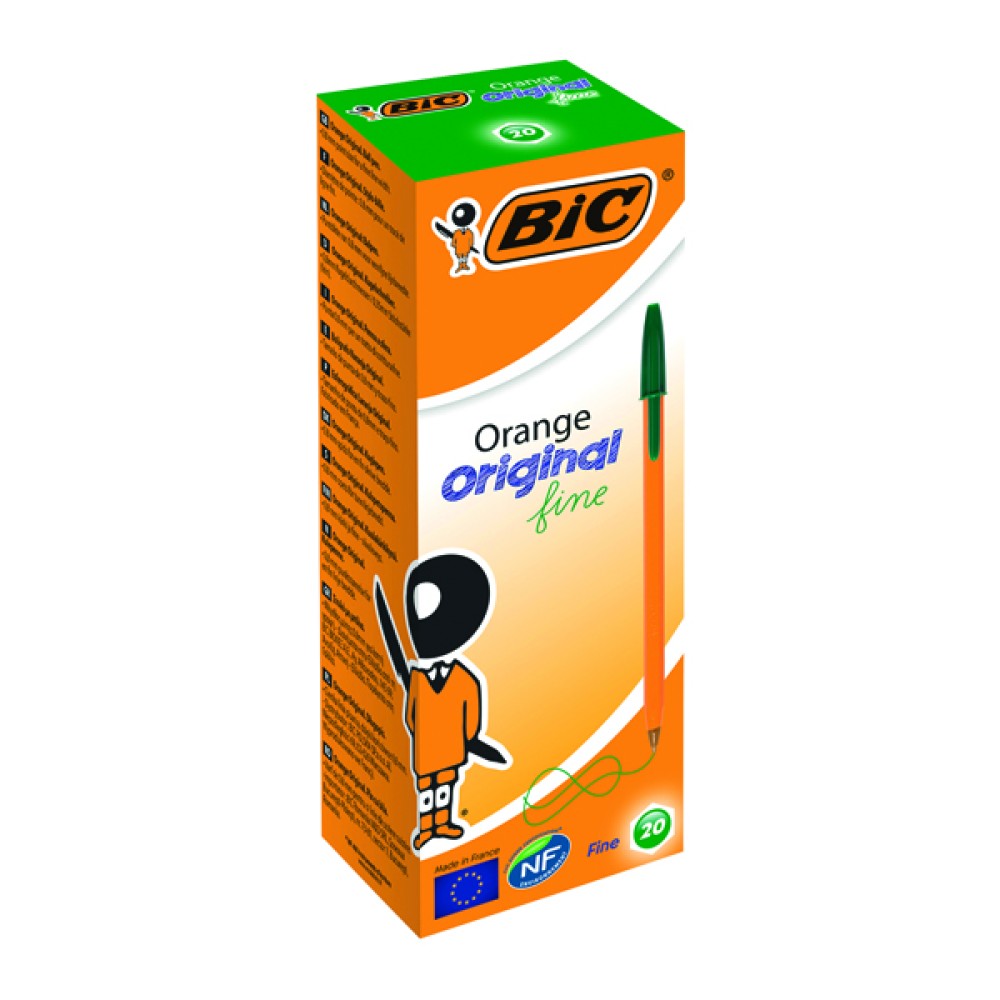 Bic Orange Fine Ballpoint Pen Green (20 Pack) 1199110113