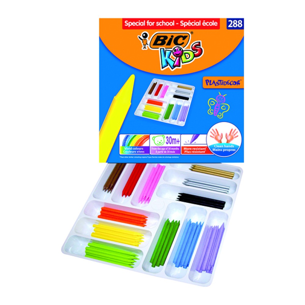 Bic Kids Plastidecor Crayons Assorted (288 Pack) 887835