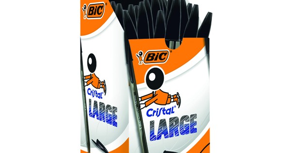 Bic Cristal Large 1.6mm Black Ballpoint Pen (50 Pack) 880648