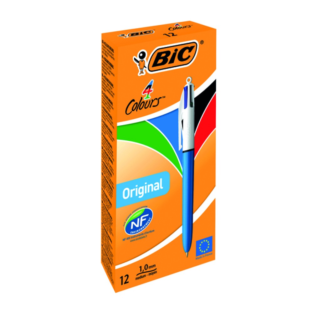Bic 4 Colours Retractable Ballpoint Pen (12 Pack) 801867