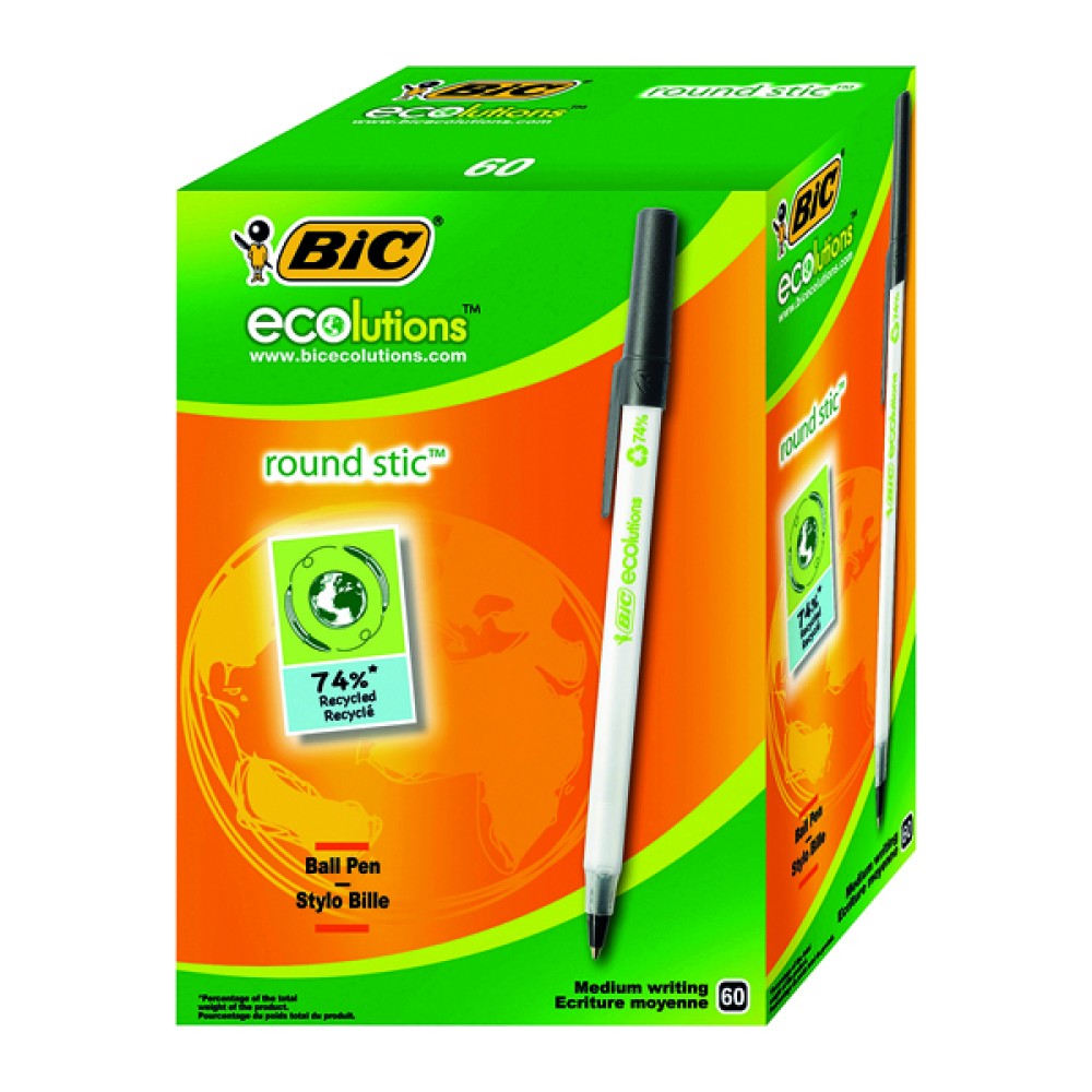 Bic ECOlutions Ballpoint Pen Medium Black (60 Pack) 893239