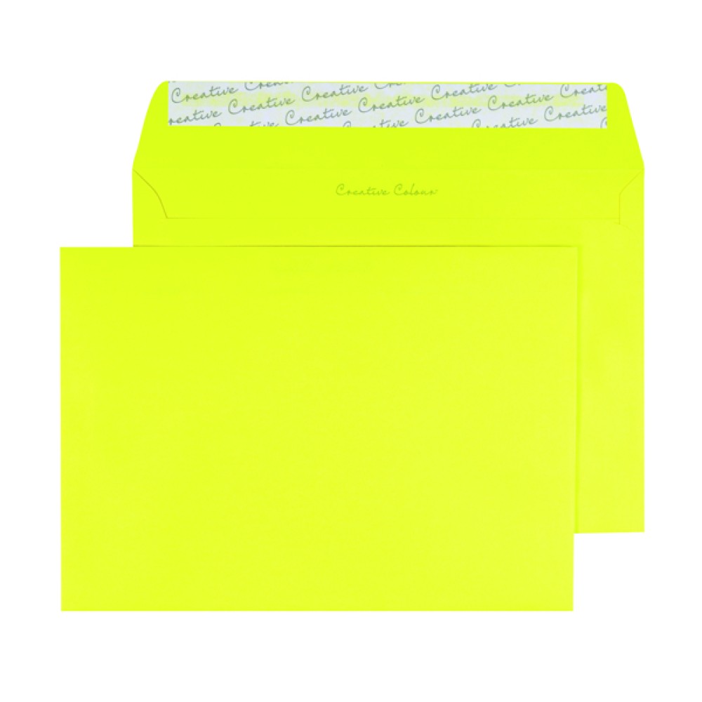 C5 Wallet Envelope Peel and Seal 120gsm Banana Yellow (250 Pack) BLK93019