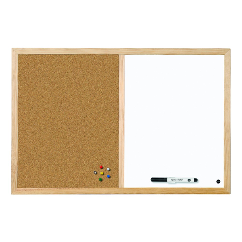 Bi-Office Cork and Drywipe Combination Board 600x400mm MX03001010