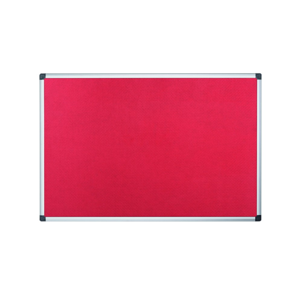 Bi-Office Aluminium Trim Felt Noticeboard 1200x900mm Red FA0546170
