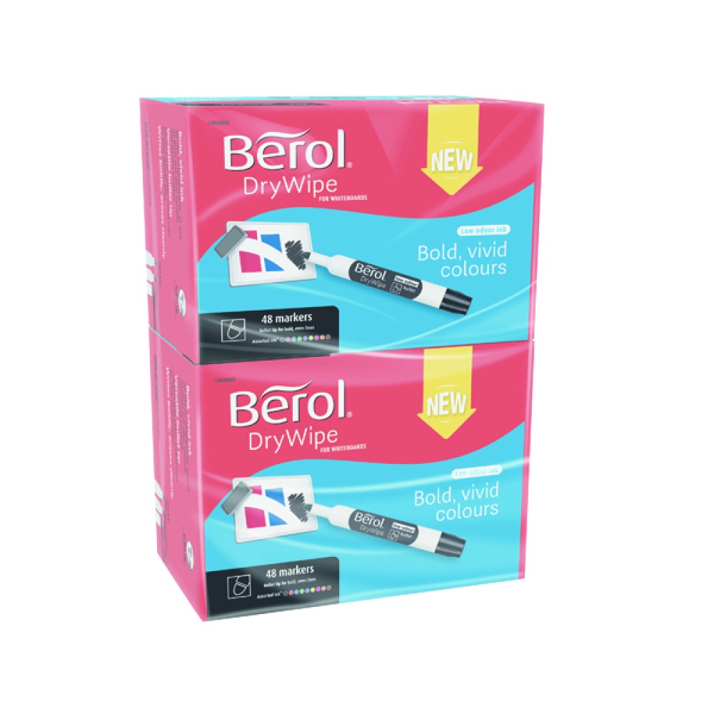 Berol Drywipe Marker Bullet Tip Assorted (96 Pack) 1984869
