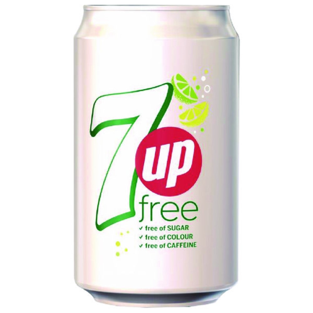 7 Up Free Lemon and Lime Carbonated Canned Soft Drink 330ml (24 Pack) 402049