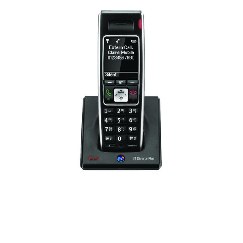 BT Diverse 7400 Plus DECT Cordless Black Phone 44714