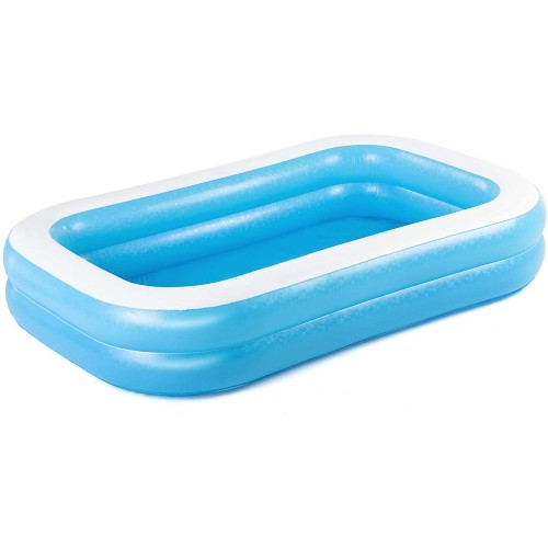 Bestway 54006 Family Rectangular Inflatable Pool, 262 x 175 x 51 cm, Blue / White