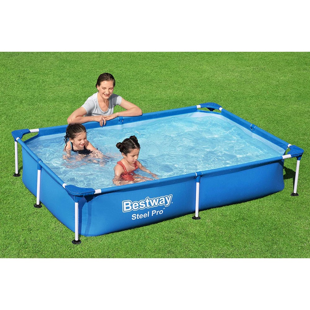 Bestway Steel Pro Above Ground, Splash Paddling Pool for Kids, Blue