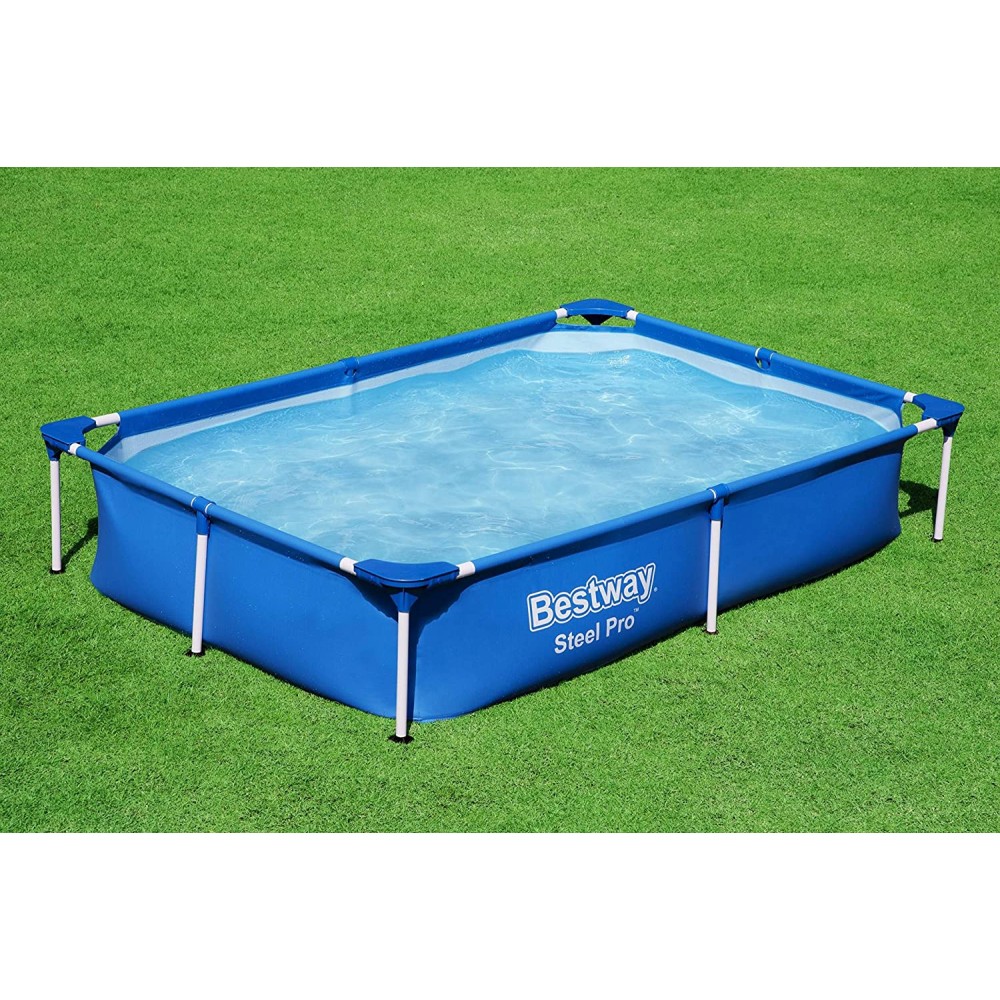 Bestway Steel Pro Above Ground, Splash Paddling Pool for Kids, Blue
