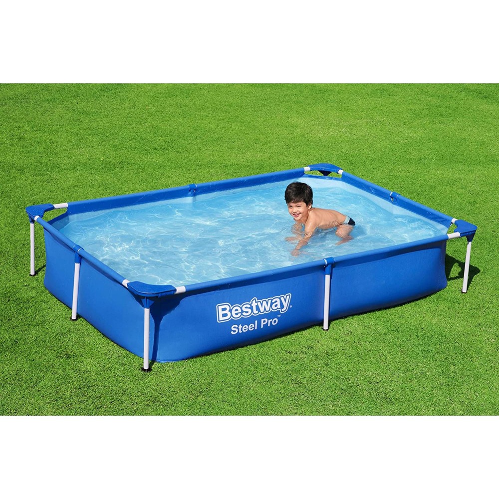 Bestway Steel Pro Above Ground, Splash Paddling Pool for Kids, Blue