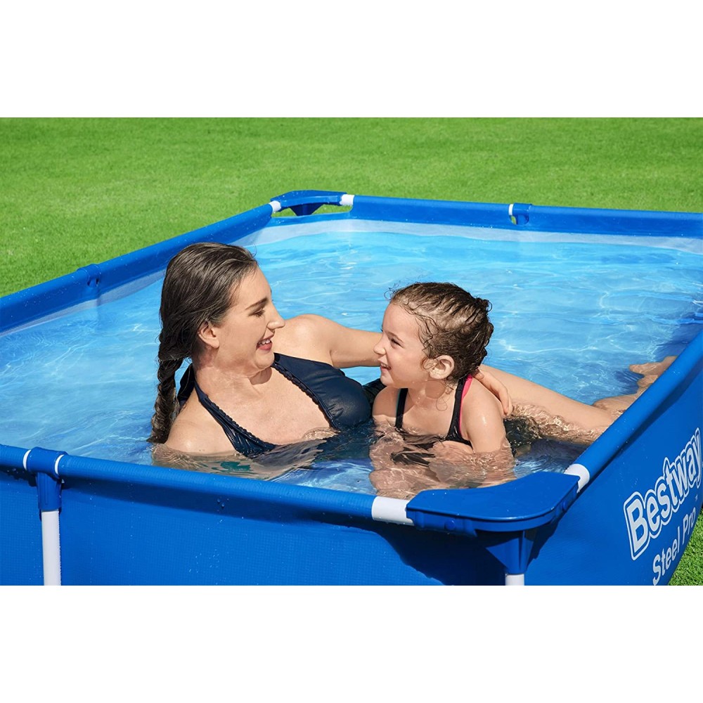 Bestway Steel Pro Above Ground, Splash Paddling Pool for Kids, Blue