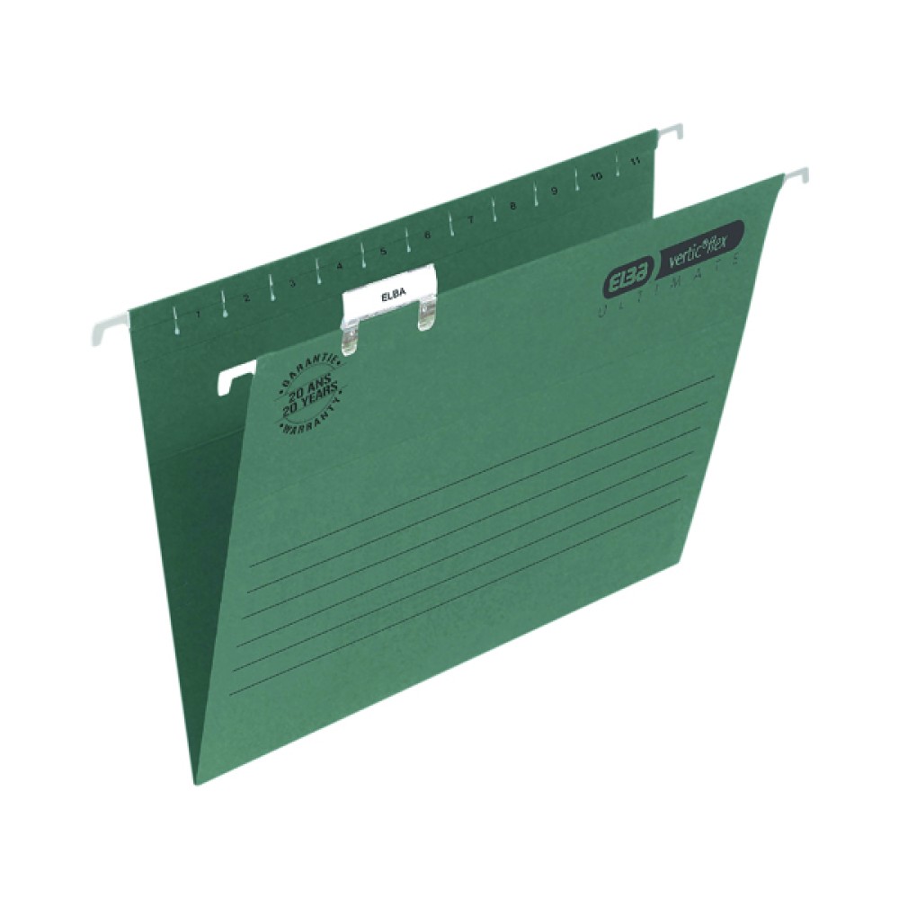 Elba Suspension File Foolscap Green (50 Pack)  100331250