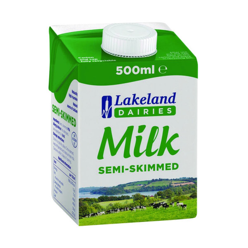 Lakeland Semi-Skimmed Milk 500ml (12 Pack) A08087