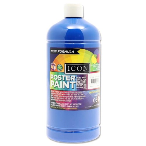 ICON ART 1ltr POSTER PAINT - ULTRAMARINE BLUE