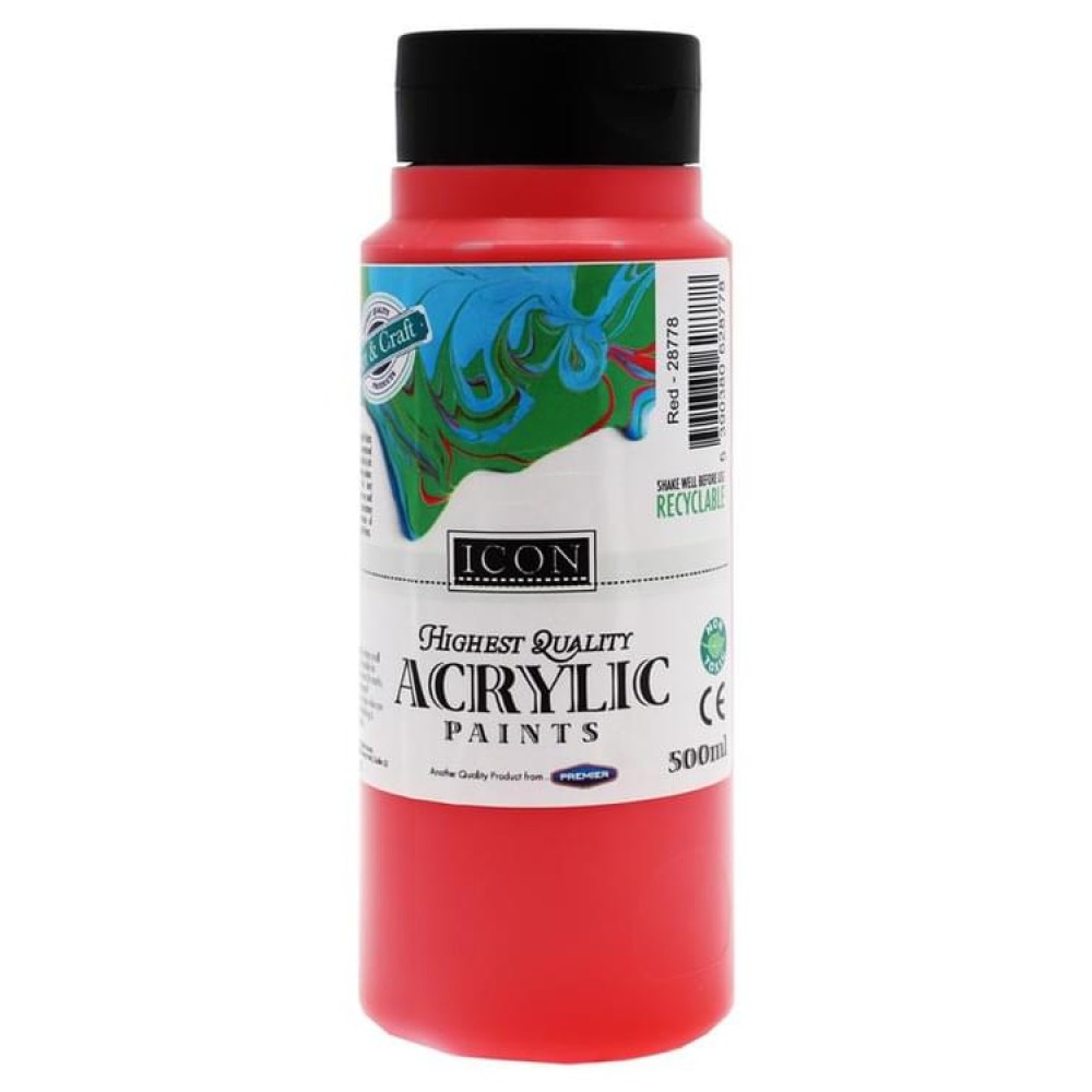 ICON ACRYLIC PAINT 500ml - RED