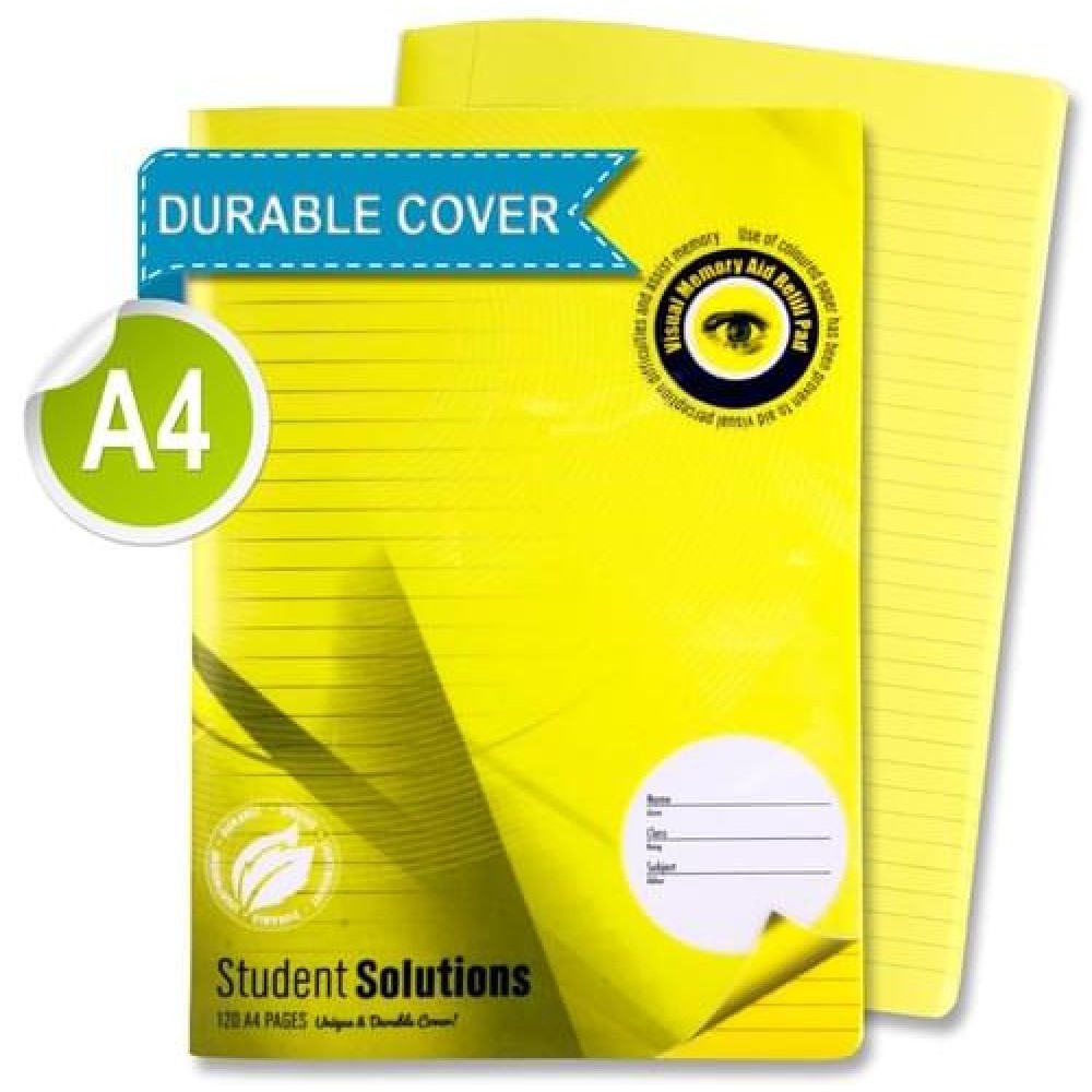 Premier A4 120pg Visual Aid Durable Cover Manscript Book - Yellow