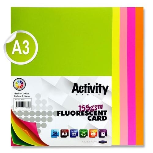PREMIER ACTIVITY A3 155gsm CARD 20 SHEETS - FLUORESCENT