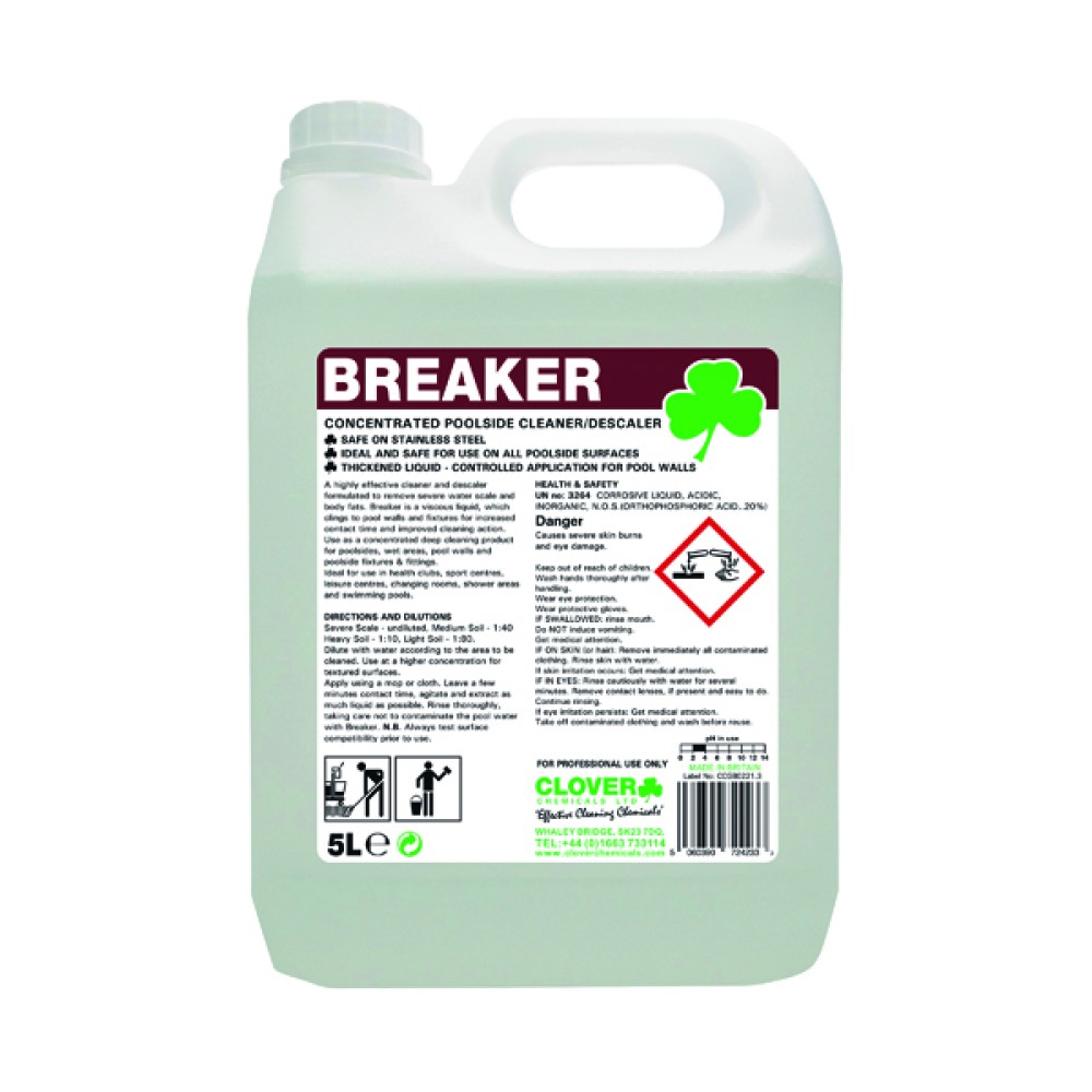 Clover Breaker Concentrated Poolside Cleaner/Descaler 5 Litre 506