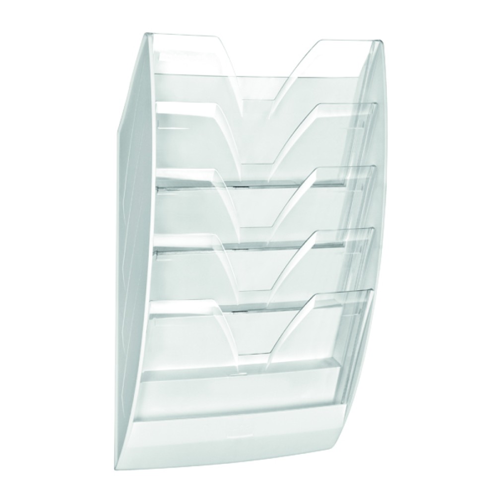 CEP Wall File 5 Compartment White/Crystal 154WHITE