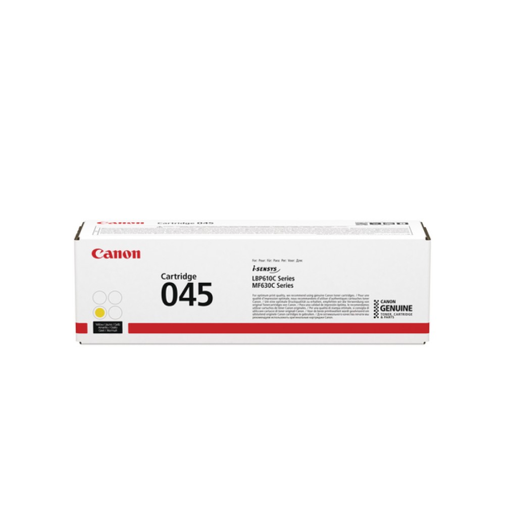 Canon 045Y Yellow Laser Toner Cartridge 1239C002